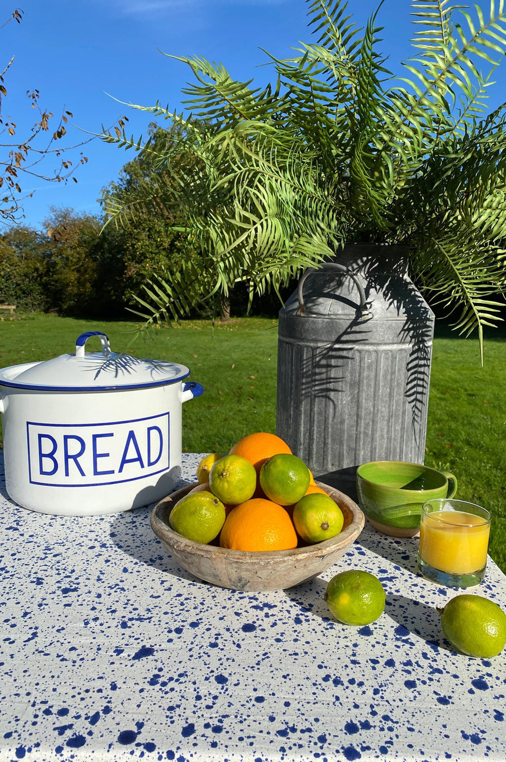 Navy Splatter Tablecloth