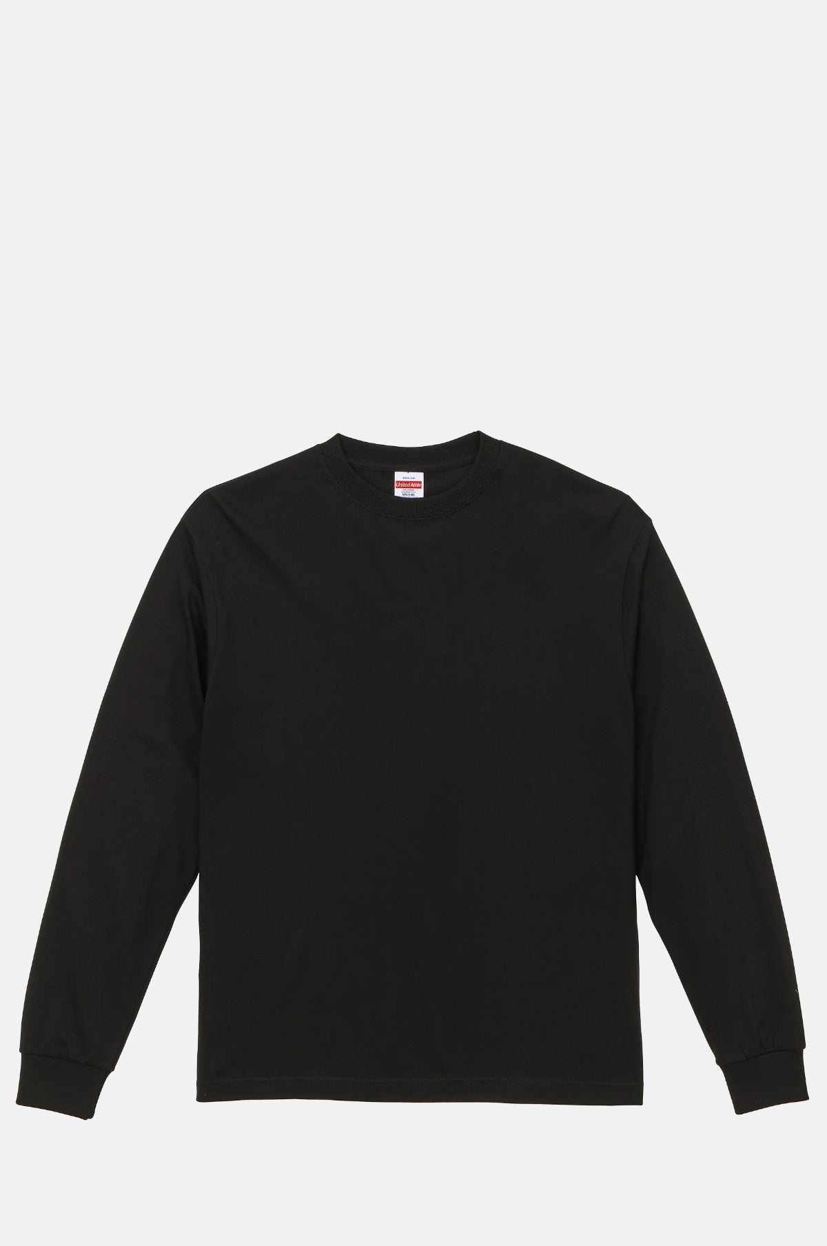 United Athle 6.2 oz Premium Long Sleeve T-Shirt Black.
