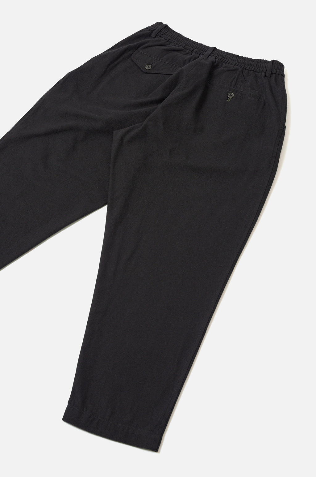 Pleated Track Pant Brushed Moleskin Black