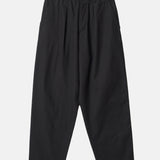 Universal Works Pleated Track Pant Brushed Moleskin Black.