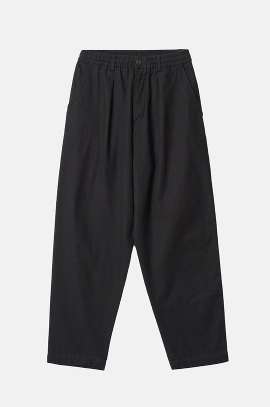 Pleated Track Pant Brushed Moleskin Black