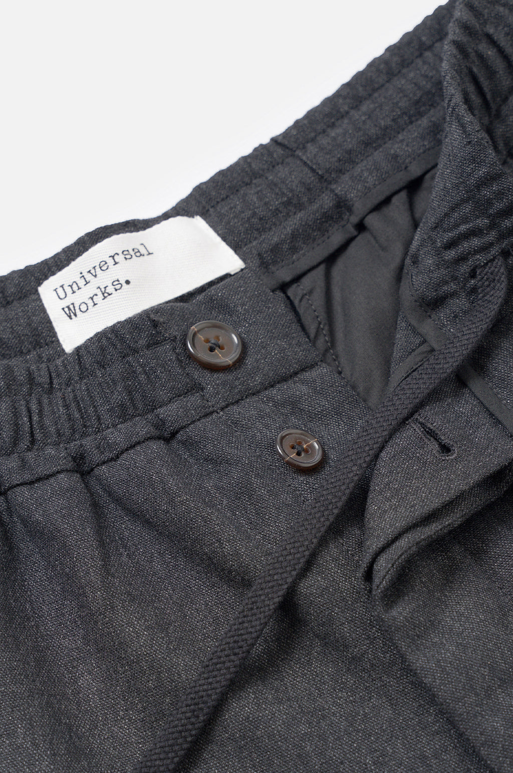 Pleated Track Pant Recycled IT Tweed Charcoal