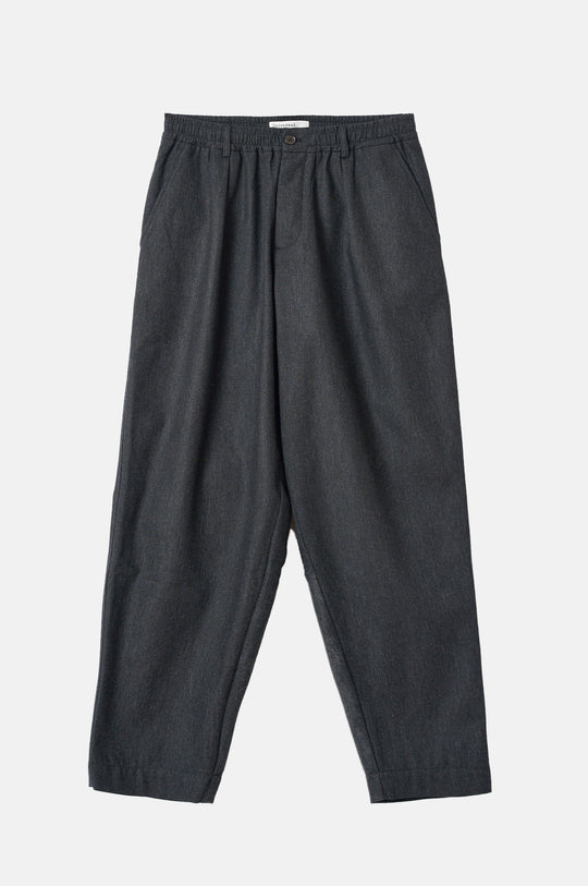 Pleated Track Pant Recycled IT Tweed Charcoal