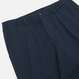 Pleated Track Pant Twill Navy