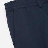 Pleated Track Pant Twill Navy