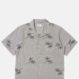 Universal Works Road Shirt Hand Emb Stripe Grey.