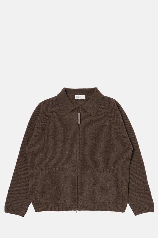 Zip Cardigan Brown