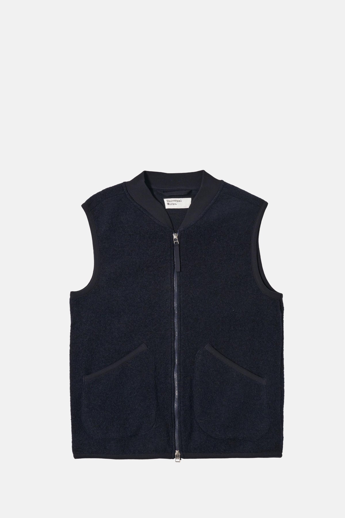 Universal Works Zip Waistcoat Navy.