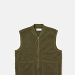 Universal Works Zip Waistcoat Olive.