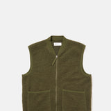 Universal Works Zip Waistcoat Olive.