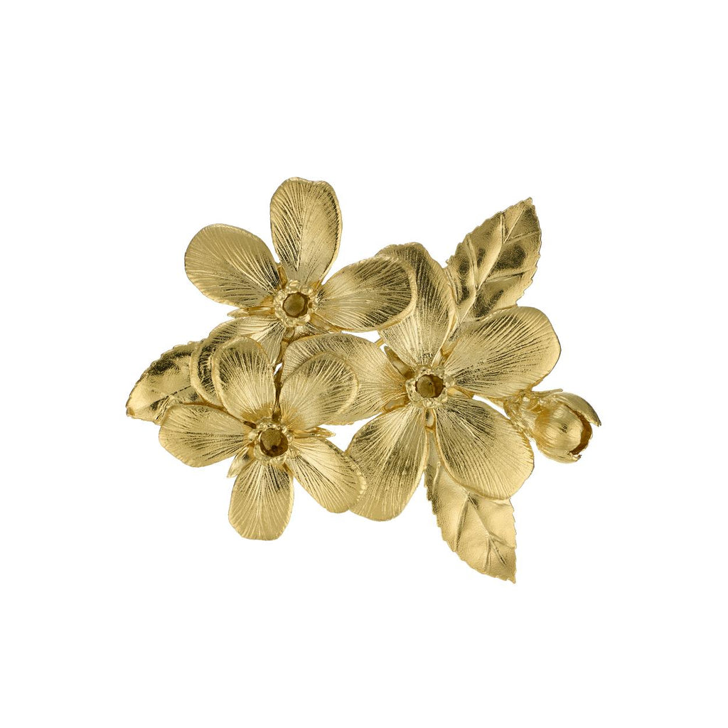 A.M. Apple Blossom Statement Brooch Gold