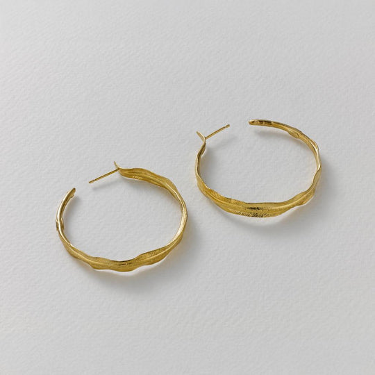 A.M. Silver Eel Hoop Earrings Gold
