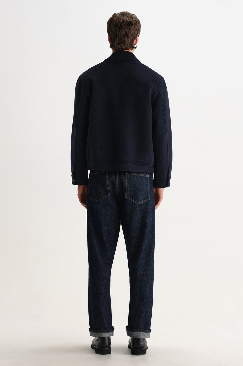 Hamblin Jacket Double Face Check Navy