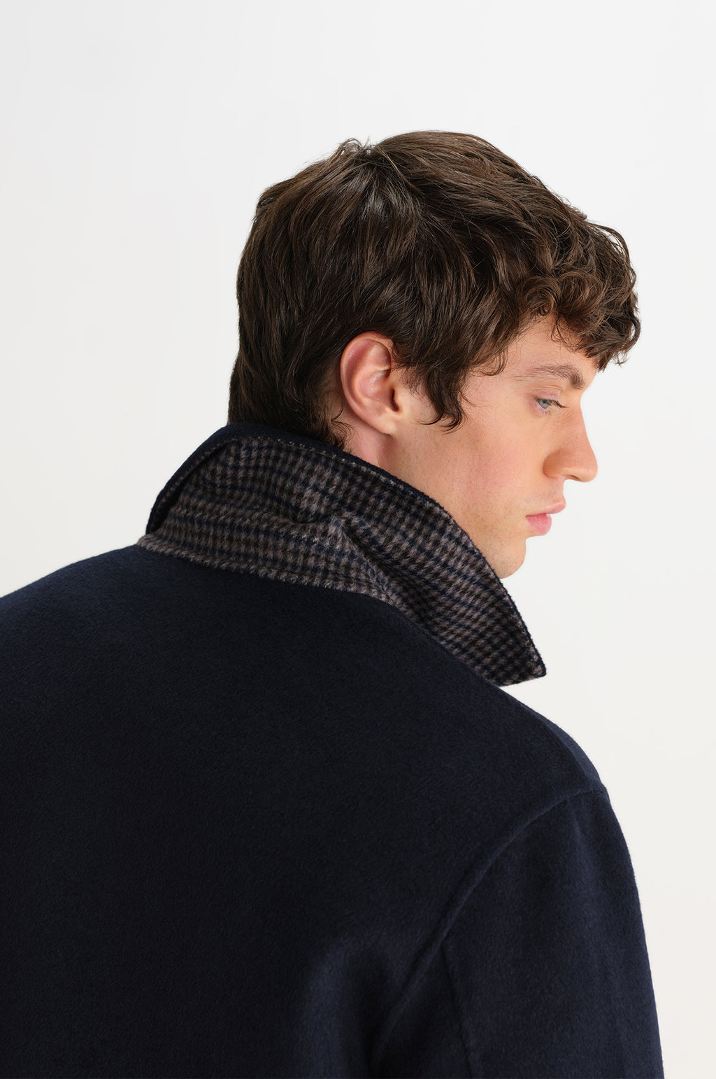 Hamblin Jacket Double Face Check Navy