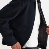 Hamblin Jacket Double Face Check Navy