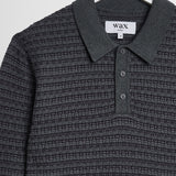 Oban L/S Polo Mini Geo Multi Grey