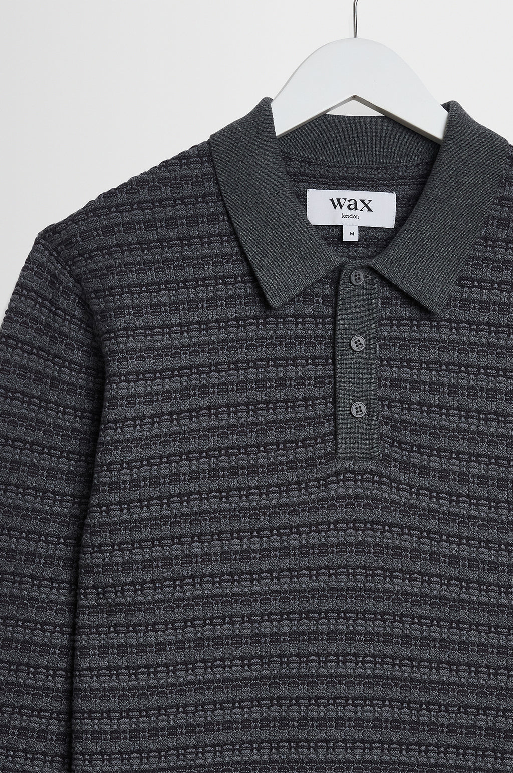 Oban L/S Polo Mini Geo Multi Grey