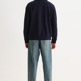 Reeve Quarter Zip Sweatshirt Washed Navy