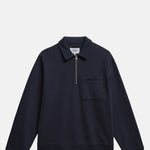 Wax London Reeve Quarter Zip Sweatshirt Washed Navy.