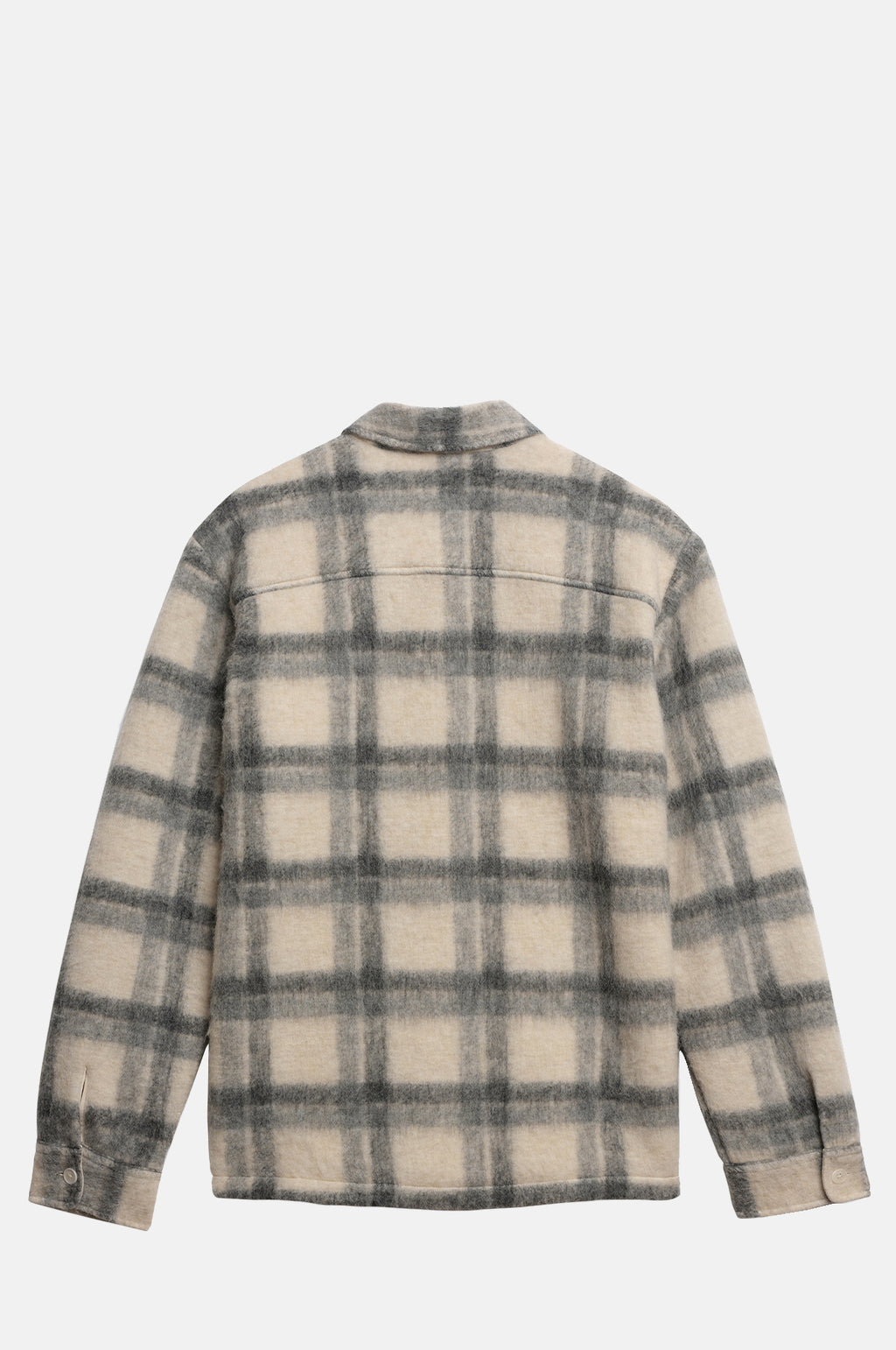 Whiting Overshirt Ash Wool Blend Check Ecru/Grey