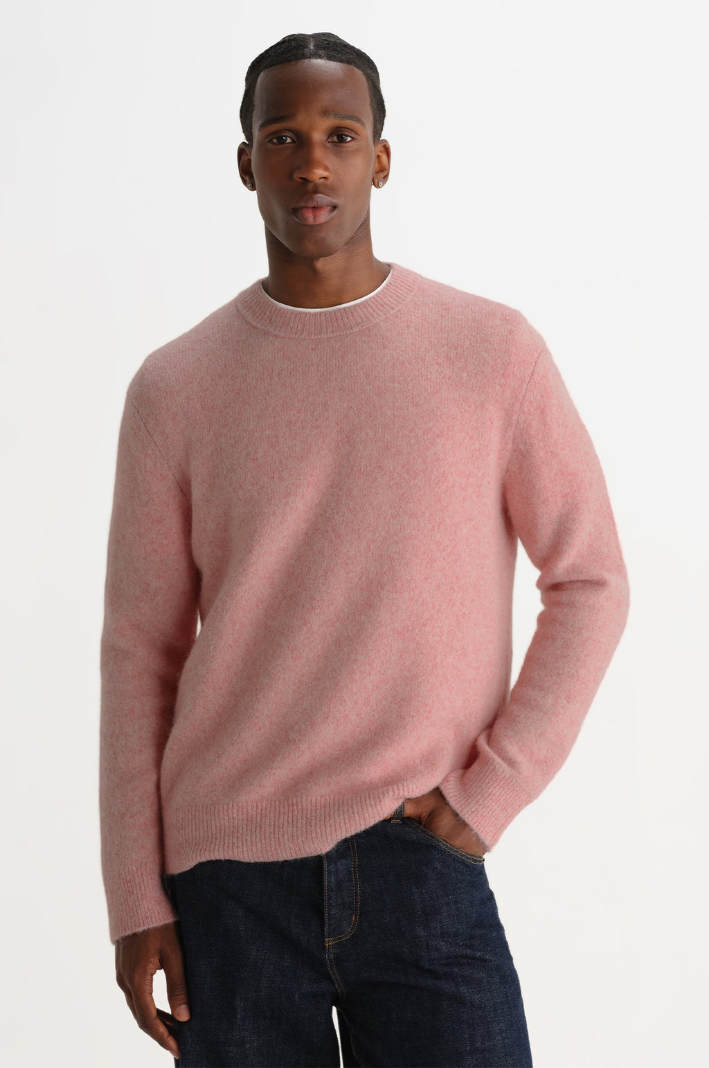 Wilde Crew Fluffy Wool Blend Pale Pink