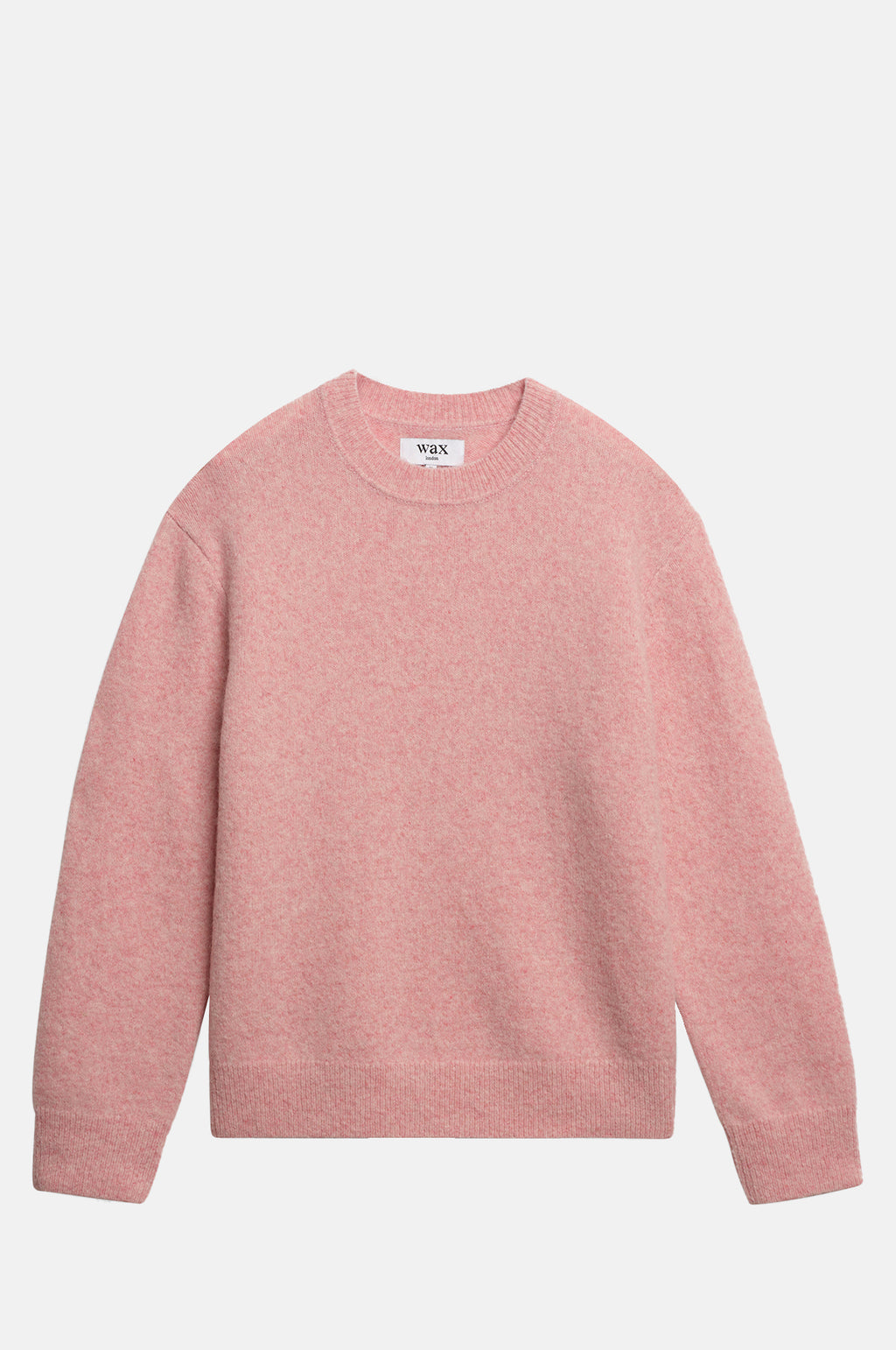 Wax London Wilde Crew Fluffy Wool Blend Pale Pink.