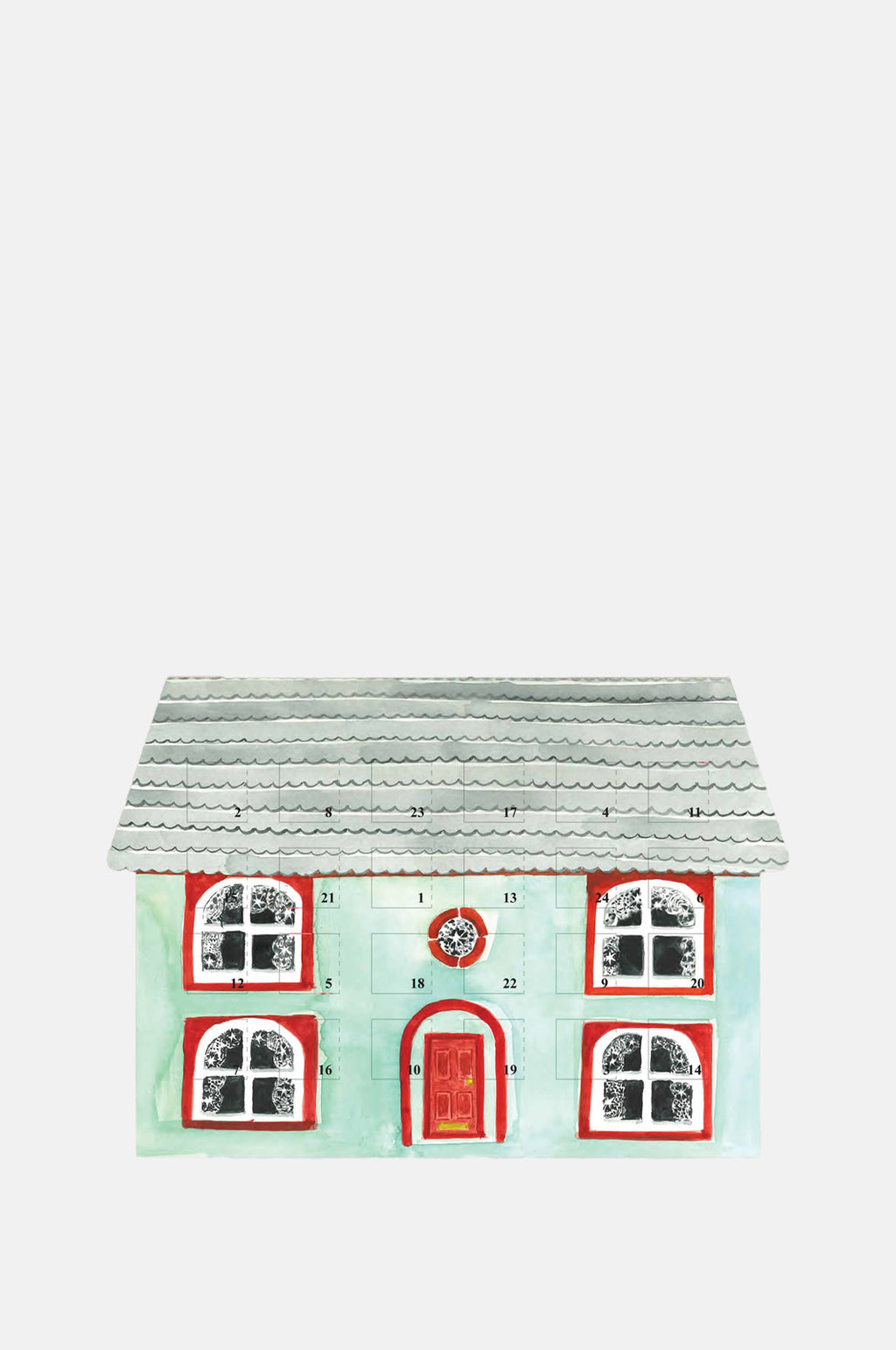 Western Sketch Humbug House Advent Calendar Christmas Card.