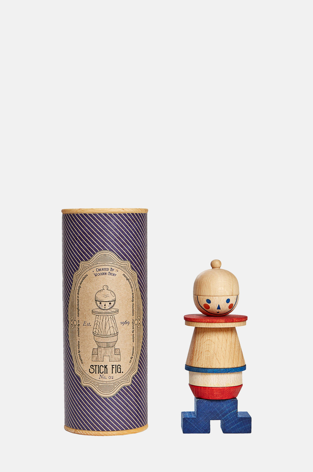 Wooden Story Stacking Toy Stick Fig No.02.