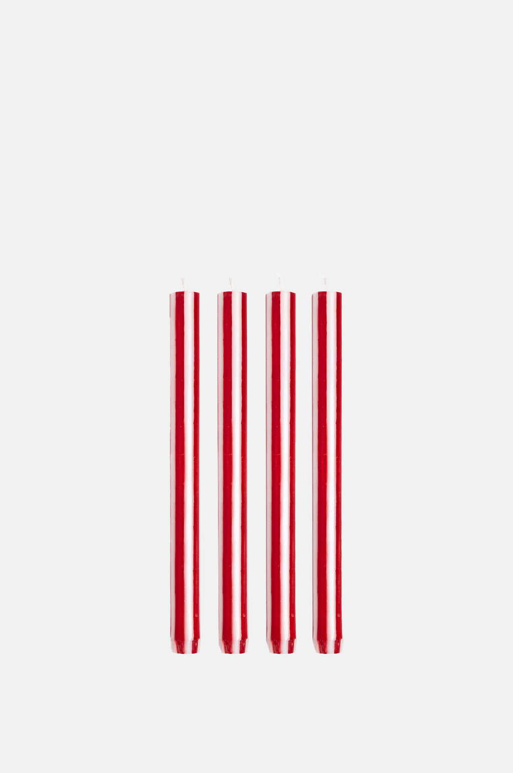 Yod&Co Bright Red White Dinner Candles Set of 4.