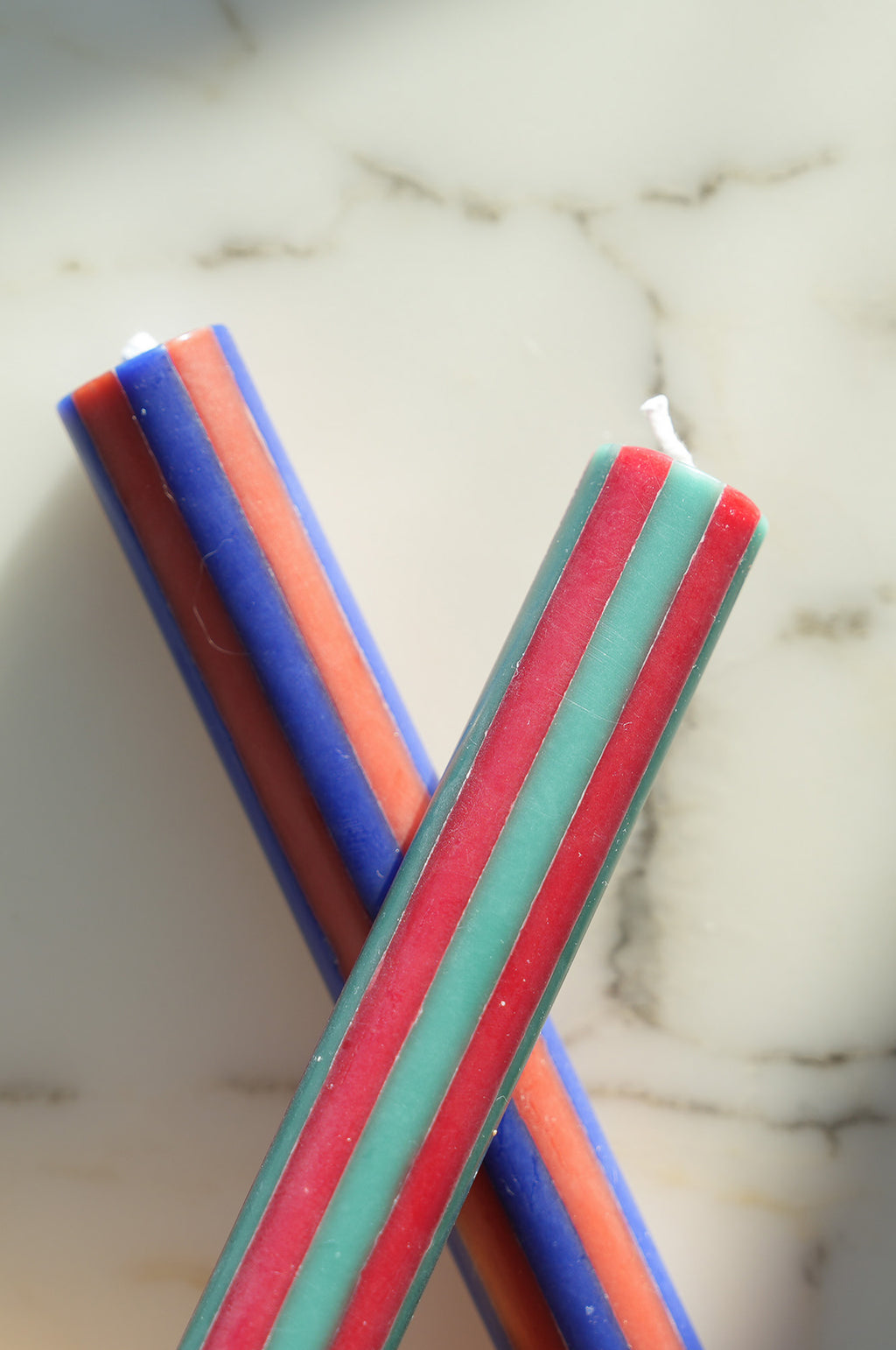 Indigo Blue/Terracotta Dinner Candles Set of 4