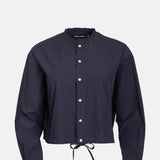Nicholson and Nicholson Pearl Washed Cotton Blouse Navy.