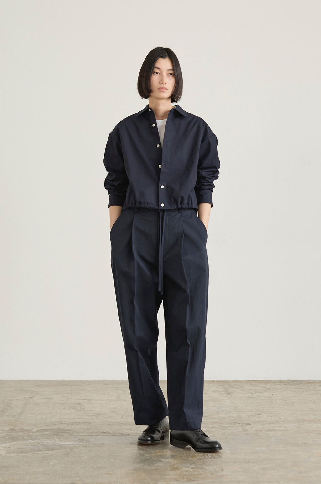 Allie Twill Top Navy