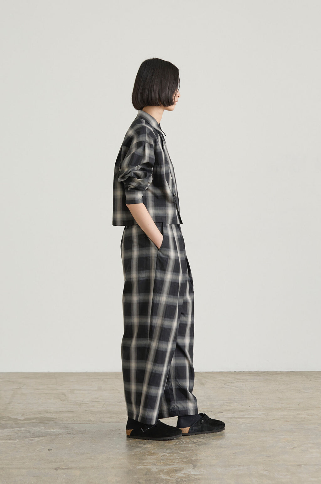 Sara-W Top Grey Check