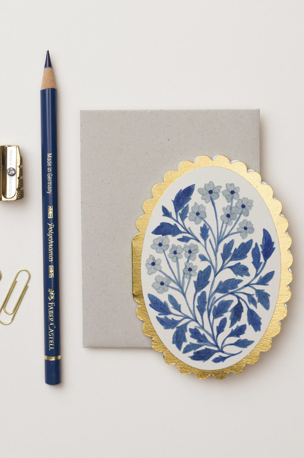 Blue Flora Mini Card