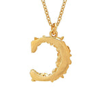 Floral Letter C Necklace Gold Plate