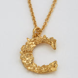 Floral Letter C Necklace Gold Plate
