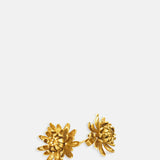 Chrysanthemum Flower Stud Earrings Gold