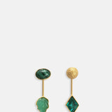 Detachable Drop Malachite Earrings