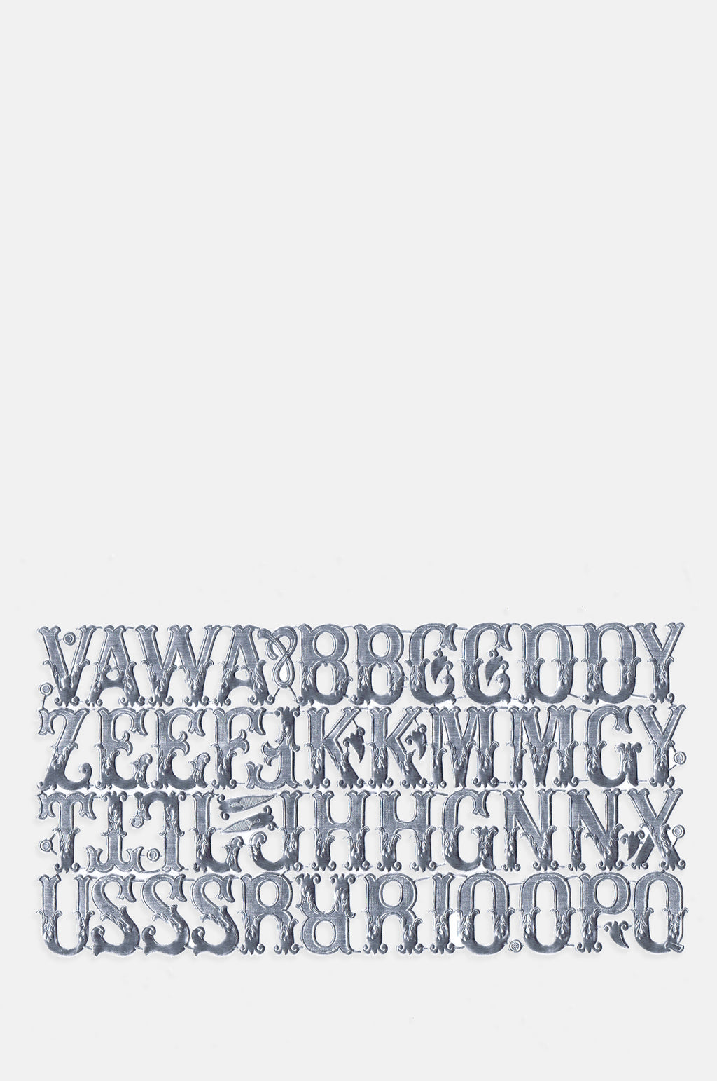 Dresden Letter Assortment Silver 2 Sheets