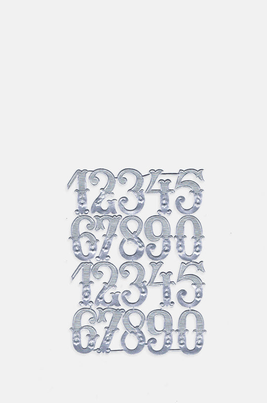 Dresden Number Assortment Silver 2 Sheets
