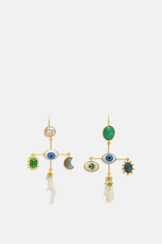 Eye Cross Drop Earrings
