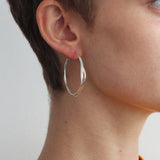 Fine Twist Hoop Earrings Silver
