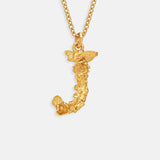 Floral Letter J Necklace Gold Plate