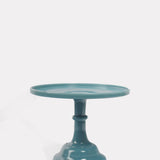 Mosser Glass moulded 10 inch steel georgia blue footed cake plate.