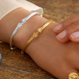 Hinged Column Ornate Bracelet Gold