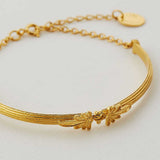 Hinged Column Ornate Bracelet Gold