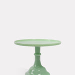 Mosser Glass 10 inch bright jade green footed cake plate. 