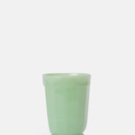Mosser Glass moulded milk glass bright jade green panelled tumbler.