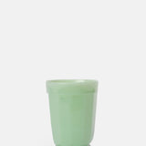 Mosser Glass moulded milk glass bright jade green panelled tumbler.