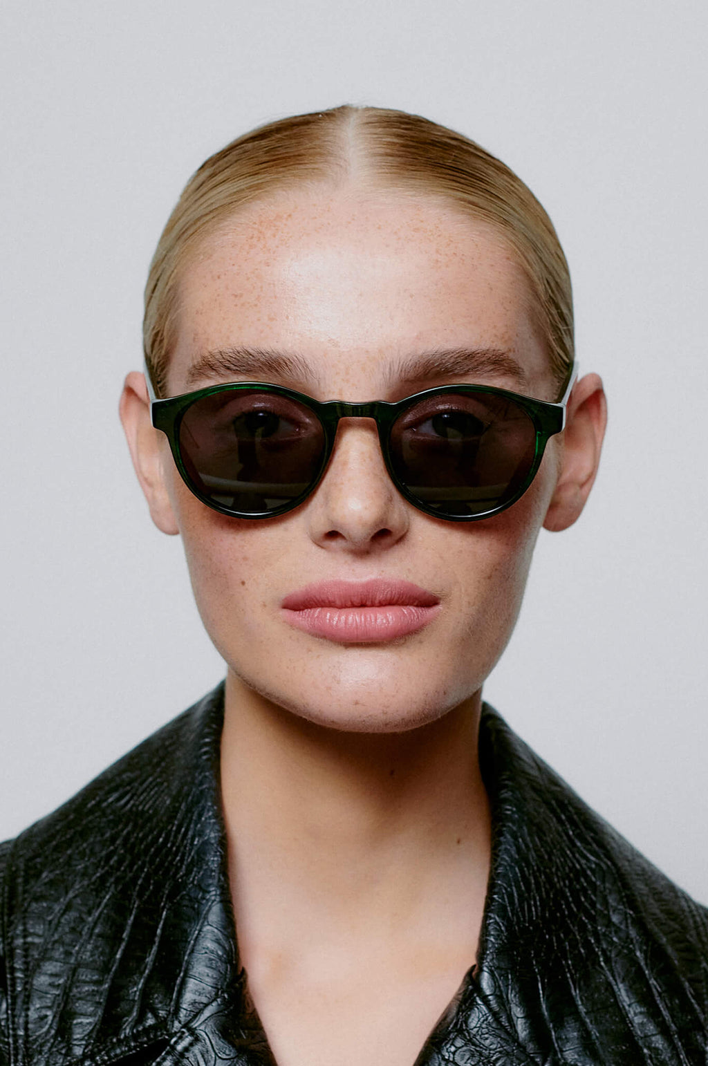 Marvin Sunglasses Green Marble Transparent